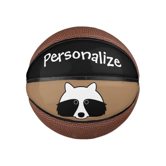 Aangepast mini-basketbal met kleine raccons-logo basketbal (Voorkant)