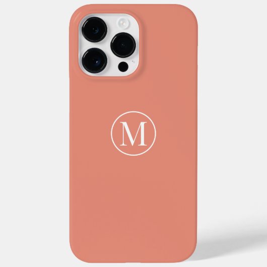 Aangepast minimaal Elegant Monogram Sinaasappel Pe Case-Mate iPhone Case (Achterkant)