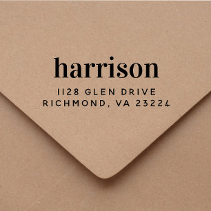 Aangepast minimaal modern retouradres voor typogra rubberstempel