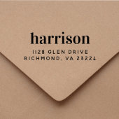 Aangepast minimaal modern retouradres voor typogra rubberstempel