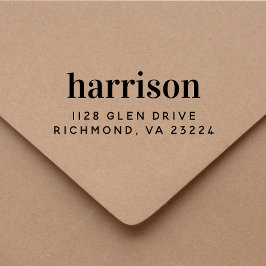 Aangepast minimaal modern retouradres voor typogra rubberstempel