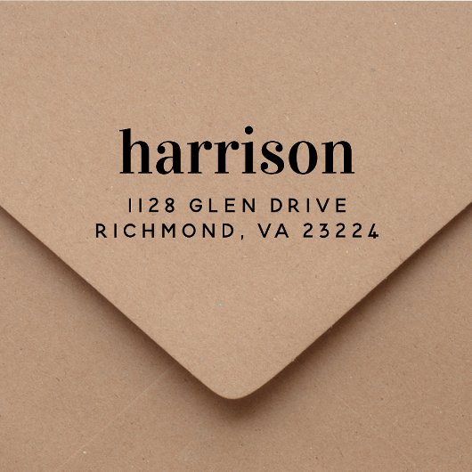 Aangepast minimaal modern retouradres voor typogra rubberstempel