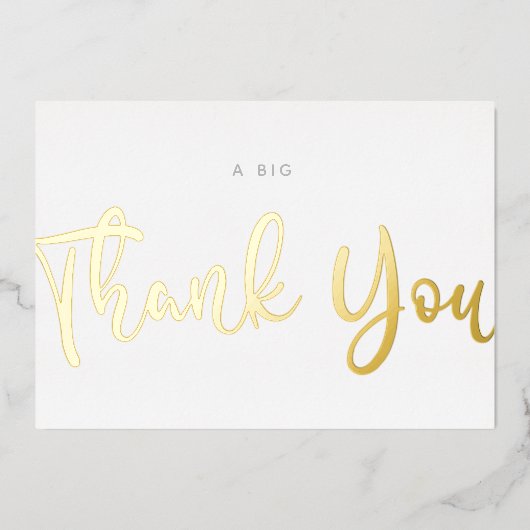 Aangepast, minimaal modern script wit, veel dank folie feestdagenkaart (Voorkant)