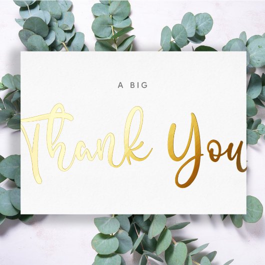 Aangepast, minimaal modern script wit, veel dank folie feestdagenkaart