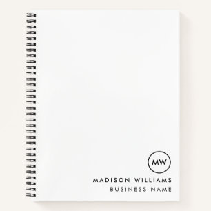 Aangepast minimaal monogram notitieboek