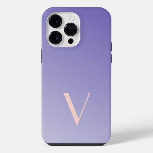 Aangepast minimaal verloop Lavendel Modern monogra iPhone Hoesje (Achterkant)