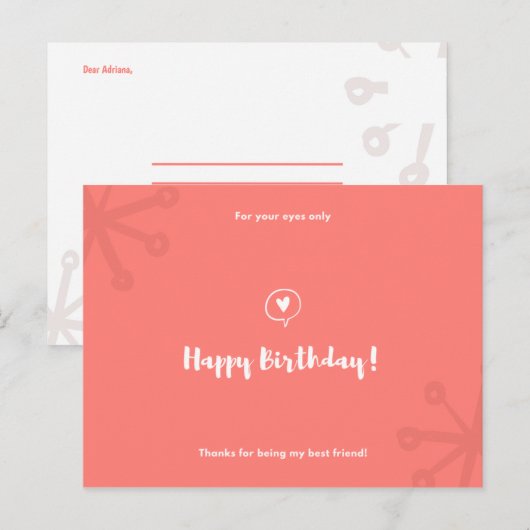 Aangepast - minimale rode pictogrammen op zaterdag briefkaart (Voorkant / Achterkant)