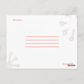 Aangepast - minimale rode pictogrammen op zaterdag briefkaart (Achterkant)