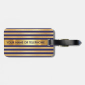 Aangepast minimalisme van de gouden marinesnelpen bagagelabel (Achterkant horizontaal)