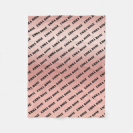 Aangepast minimalistisch baby naam herhalend patro fleece deken