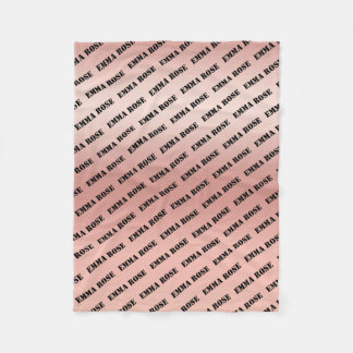 Aangepast minimalistisch baby naam herhalend patro fleece deken