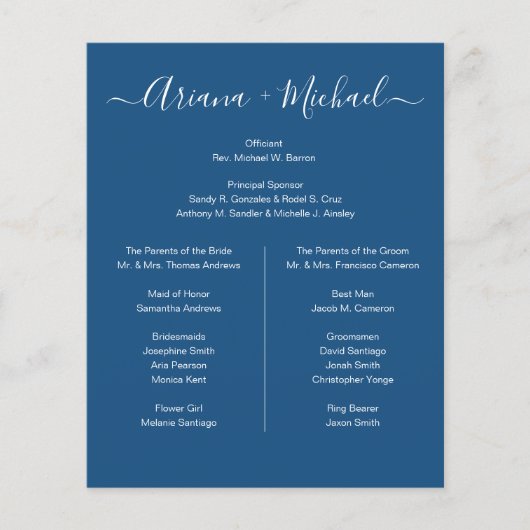 Aangepast minimalistisch blauw wit eenvoudig bruid (Voorkant)