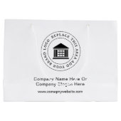 Aangepast Minimalistisch Eenvoudig Zakelijk Logo P Groot Cadeauzakje (Achterkant)