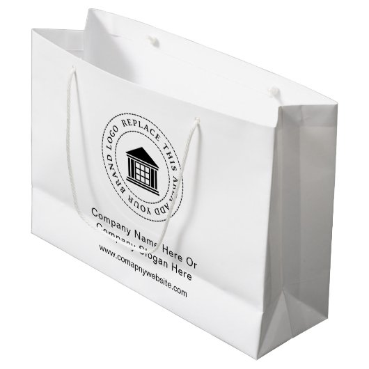 Aangepast Minimalistisch Eenvoudig Zakelijk Logo P Groot Cadeauzakje (Voorkant Gekanteld)