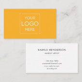 Aangepast minimalistisch geel Logo Visitekaartje (Voorkant / Achterkant)