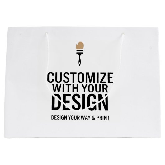 Aangepast Minimalistisch Gepersonaliseerd Bedrijfs Groot Cadeauzakje (Voorkant)