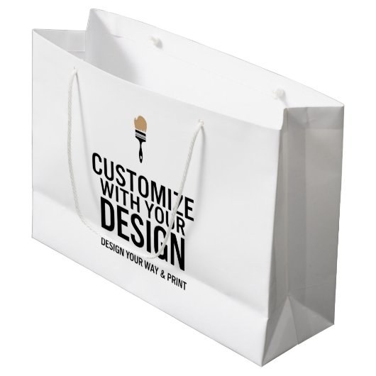 Aangepast Minimalistisch Gepersonaliseerd Bedrijfs Groot Cadeauzakje (Voorkant Gekanteld)