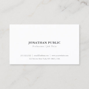 Aangepast minimalistisch gepersonaliseerd, eenvoud visitekaartje