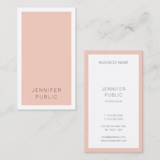 Aangepast minimalistisch gepersonaliseerd modern visitekaartje (Voorkant / Achterkant)
