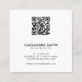 Aangepast minimalistisch Logo Vierkante Visitekaartje (Achterkant)