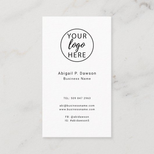 Aangepast Minimalistisch Logo Visitekaartje (Voorkant)