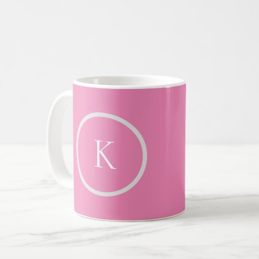 Aangepast minimalistisch monogram koffiemok (Voorkant links)