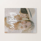 Aangepast minimalistisch script "Besties" Foto & N Legpuzzel (Horizontaal)