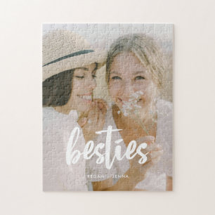 Aangepast minimalistisch script "Besties" Foto & N Legpuzzel