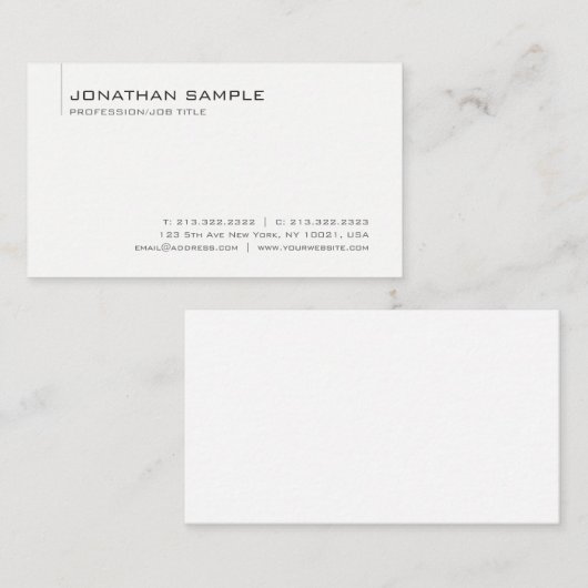 Aangepast minimalistisch voor moderne professionel visitekaartje (Voorkant / Achterkant)