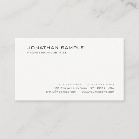 Aangepast minimalistisch voor moderne professionel visitekaartje (Voorkant)