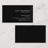 Aangepast minimalistisch zwart professioneel Visit Visitekaartje (Voorkant / Achterkant)