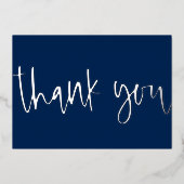 Aangepast minimumniveau voor moderne Script Navy B Folie Feestdagenkaart (Voorkant)