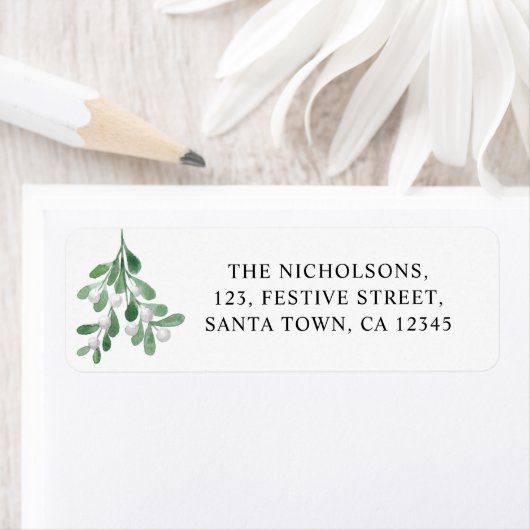 Aangepast Mistletoe Return-adres Etiket (Insitu)