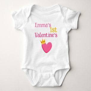 Aangepast M'n EERSTE VALENTIJNEN Hart Mooie Baby P Romper