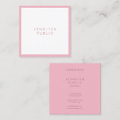 Aangepast modachtig Bleek roze Elegant Moderne Sja Vierkante Visitekaartje (Voorkant / Achterkant)