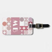 Aangepast model voor zwart roze retroArt-patroon Bagagelabel (Voorkant horizontaal)