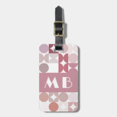 Aangepast model voor zwart roze retroArt-patroon Bagagelabel (Voorkant verticaal)