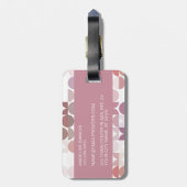 Aangepast model voor zwart roze retroArt-patroon Bagagelabel (Achterkant verticaal)