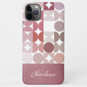 Aangepast model voor zwart roze retroArt-patroon iPhone Hoesje (Achterkant)