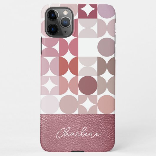 Aangepast model voor zwart roze retroArt-patroon iPhone Hoesje (Achterkant)