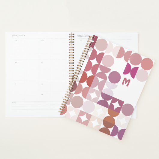 Aangepast model voor zwart roze retroArt-patroon Planner (Display)