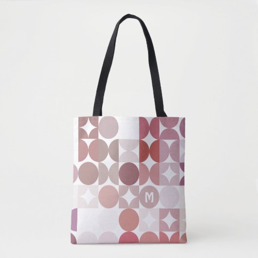 Aangepast model voor zwart roze retroArt-patroon Tote Bag (Voorkant)