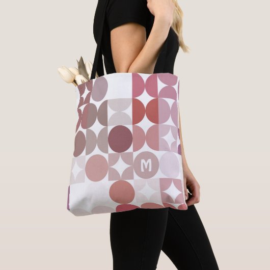 Aangepast model voor zwart roze retroArt-patroon Tote Bag (Dichtbij)