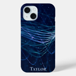 Aangepast modern Abstract blauw iPhone 15 Case