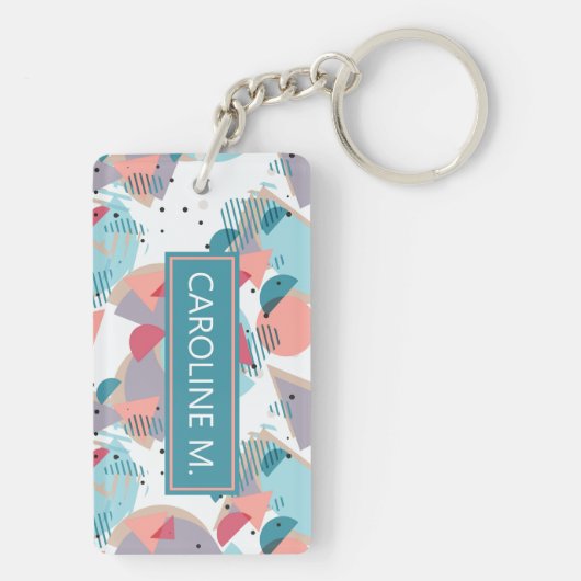 Aangepast Modern Abstract Geometrisch Hip 50s Patr Sleutelhanger (achterkant)