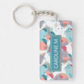 Aangepast Modern Abstract Geometrisch Hip 50s Patr Sleutelhanger (Voorkant)