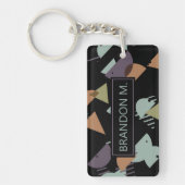 Aangepast Modern Abstract Geometrisch Hip 50s Patr Sleutelhanger (Voorkant)