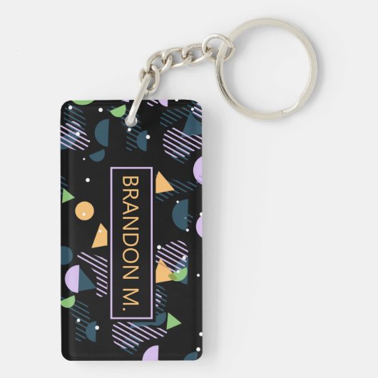 Aangepast Modern Abstract Geometrisch Hip 50s Patr Sleutelhanger (achterkant)