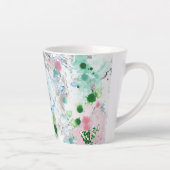 Aangepast modern Abstract roze blauw groen wit Latte Mok (Rechts)