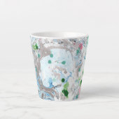 Aangepast modern Abstract roze blauw groen wit Latte Mok (Voorkant)